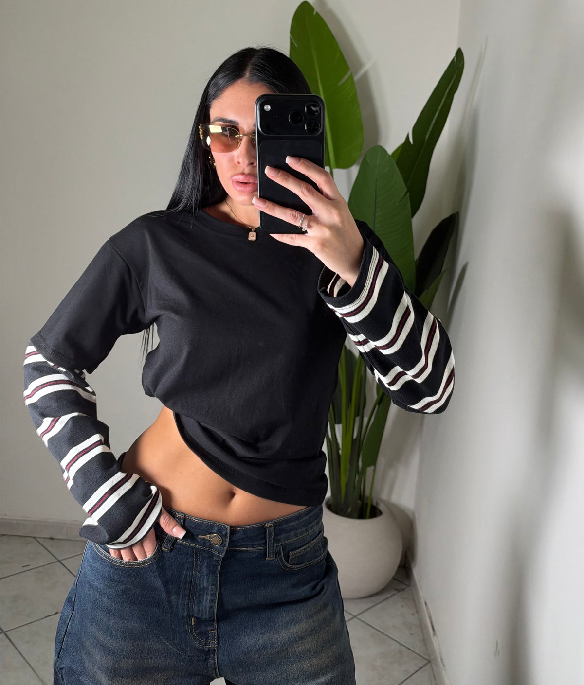 T-shirt maniche righe✨